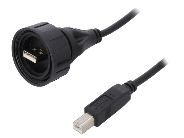 Kabel-adapter; USB A stekker (afgesloten),USB-B-stekker; IP68 Kabel-adapter; USB A stekker (afgesloten),USB-B-stekker; IP68